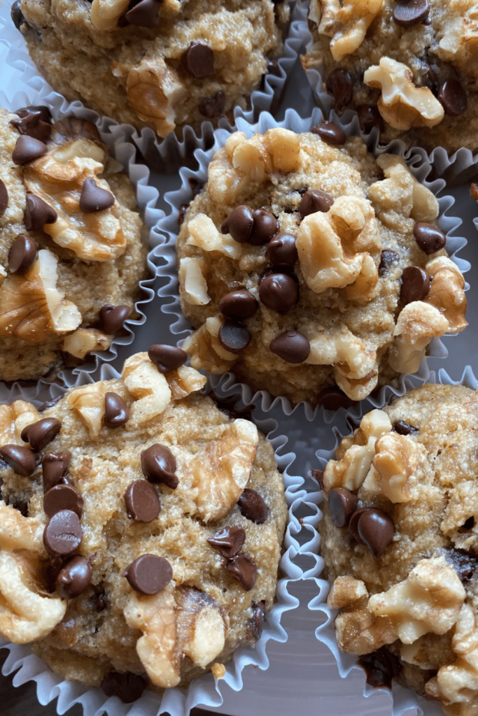 Banana nut muffin with chocolate chips