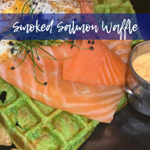 smoked salmon waffle